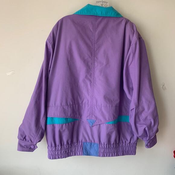 Vintage 90s Lifestyles Purple and Teal Grandma Jacket Size Medium - Picture 5 of 7